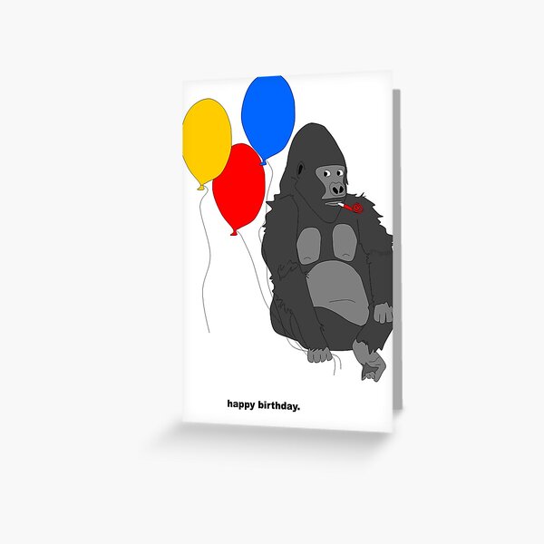 Bored Gorilla Birthday Card Greeting Card