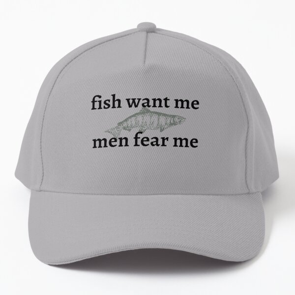 Gray 'Fish Want Me' Y2K Cap