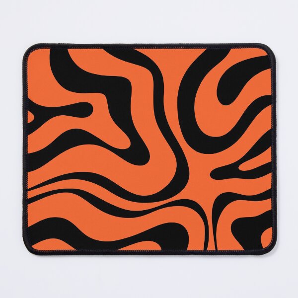 Item preview, Modern Retro Liquid Swirl Abstract in Halloween Orange and Black designed and sold by kierkegaard.