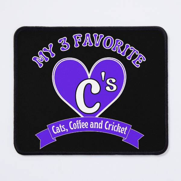 Item preview, My 3 favourite C's. Cats, Coffee and Cricket designed and sold by TheGreenGoat.