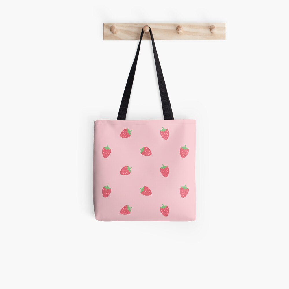 Kawaii Strawberry Pattern Tote Bag Borsa A Tracolla A Grande