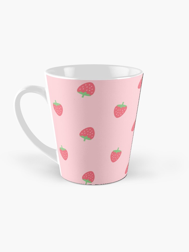 Strawberry Mug Overprint, Cottagecore Aesthetic Mug, Cute Coffee