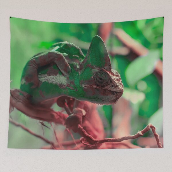 Item preview, Сhameleon sitting on a tree branch designed and sold by lena-maximova.