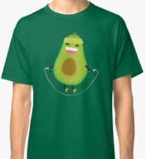 Cute kawaii fitness avocado rope jumping Classic T-Shirt