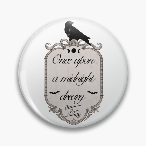 Item preview, Edgar Allen Poe Quote| Watercolor Raven | Family Crest| Watercolor Bats| Dark Academia Quotes| Once Upon a Midnight Dreary designed and sold by Monica Laipple.