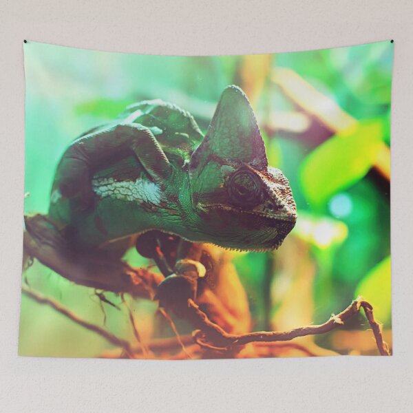 Item preview, Сhameleon sitting on a tree branch designed and sold by lena-maximova.