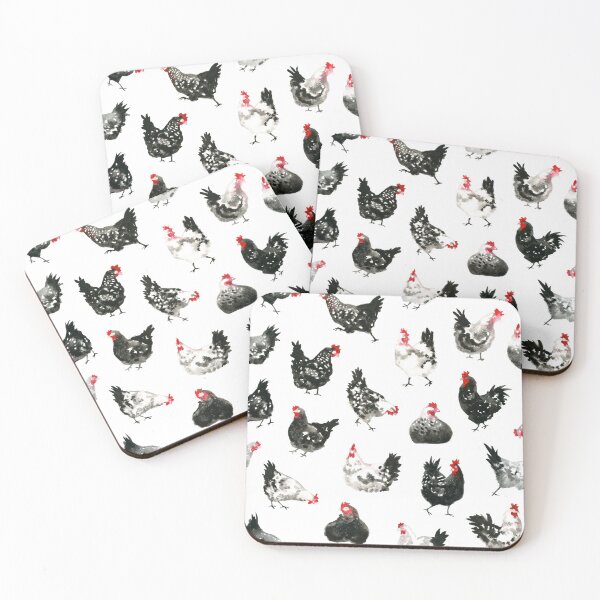 Item preview, Black & White Chickens designed and sold by SamNagelArt.
