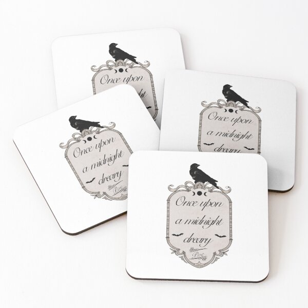 Item preview, Edgar Allen Poe Quote| Watercolor Raven | Family Crest| Watercolor Bats| Dark Academia Quotes| Once Upon a Midnight Dreary designed and sold by Monica Laipple.
