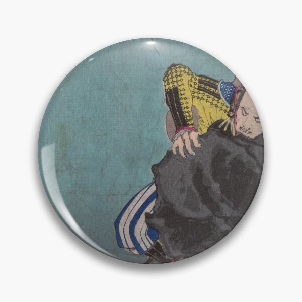 Item preview, a warrior climbing Mount Inaba by the light of a full moon designed and sold by japanese-ukiyoe.