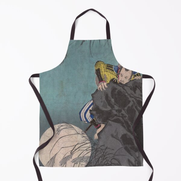 Item preview, a warrior climbing Mount Inaba by the light of a full moon designed and sold by japanese-ukiyoe.