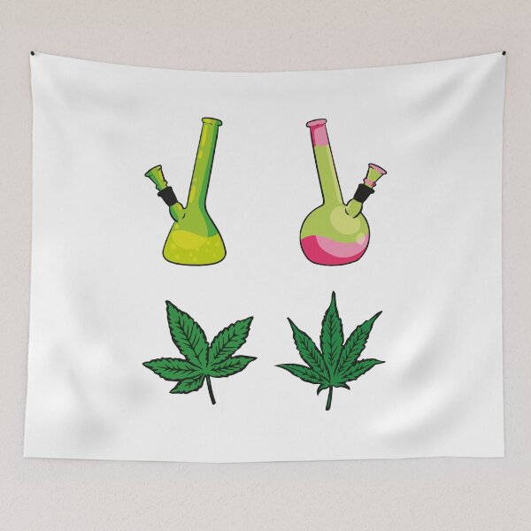 Item preview, Multicolored Weed Bong - Weed leaves - Perfect for stoners designed and sold by WeedHighLife.