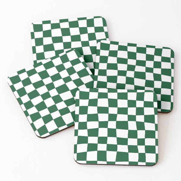 Item preview, Hand Drawn Checkerboard Pattern (forest green/white) designed and sold by Design Minds Boutique.