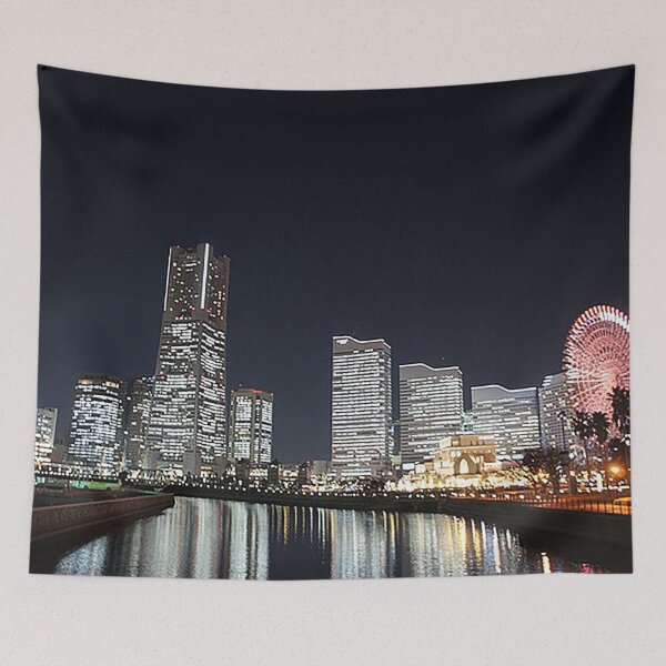 Item preview, Yokohama Japan, Yokohama Nightscape, Yokohama cityscape, skyline, skyscrapers, ferris wheel, ,tom keys designed and sold by Nostrathomas66.