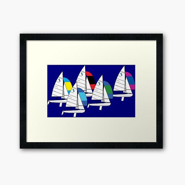 International 420 Sailboats Racing Framed Art Print