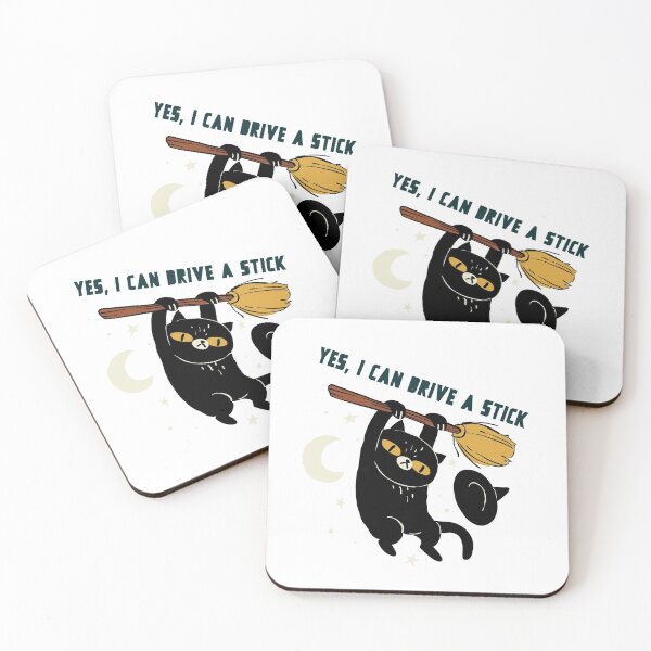 Item preview, Yes, I can drive a stick - cat with hat designed and sold by Good-tees.
