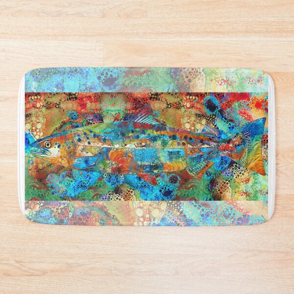 Item preview, Bright Colorful Salmon Fish Art by Sharon Cummings designed and sold by Sharon Cummings Art.