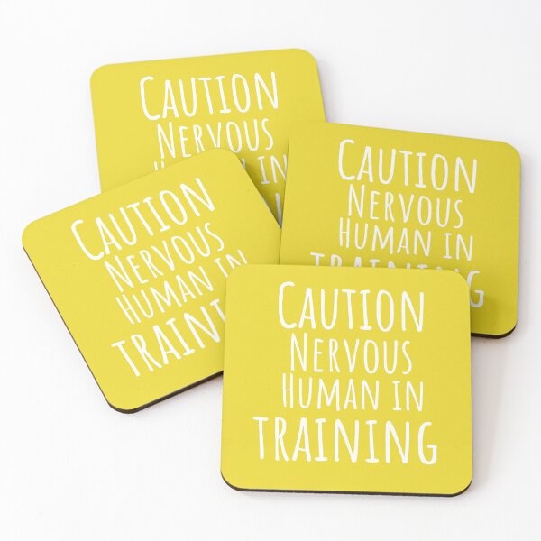 Item preview, Caution: Nervous Human in Training – Funny Humorous Human Character T-Shirt designed and sold by PrettylittlepastelUk.