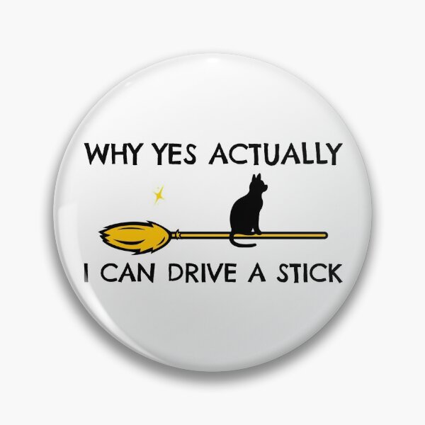 Item preview, Yes, I can drive a stick - cat on broom designed and sold by Good-tees.