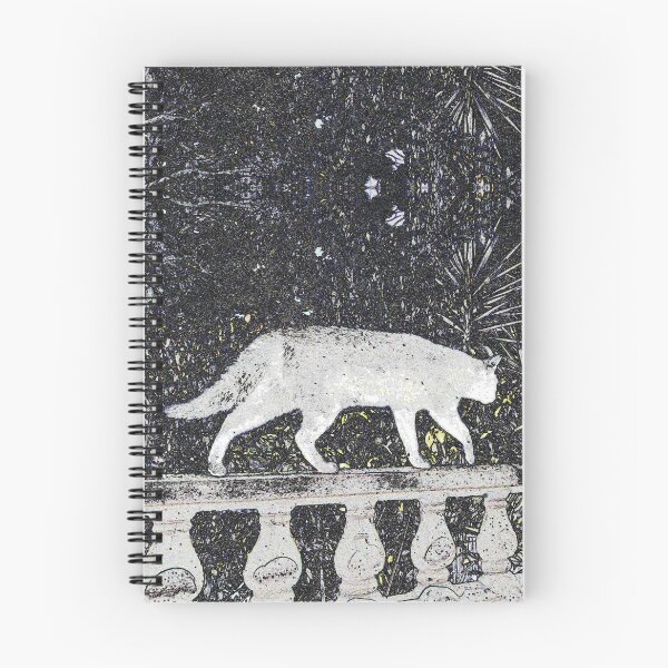 Item preview, White Cat Walking in Dark Night designed and sold by SpiritGifts.