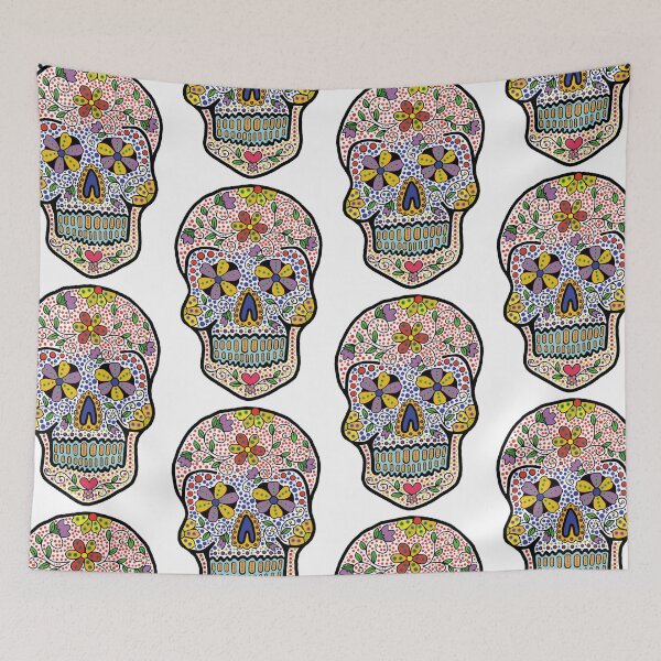 Item preview, Day of the Dead Skull Art designed and sold by TheArtBarCafe.