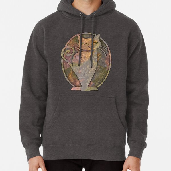 Whimsically Watchful Cat Pullover Hoodie