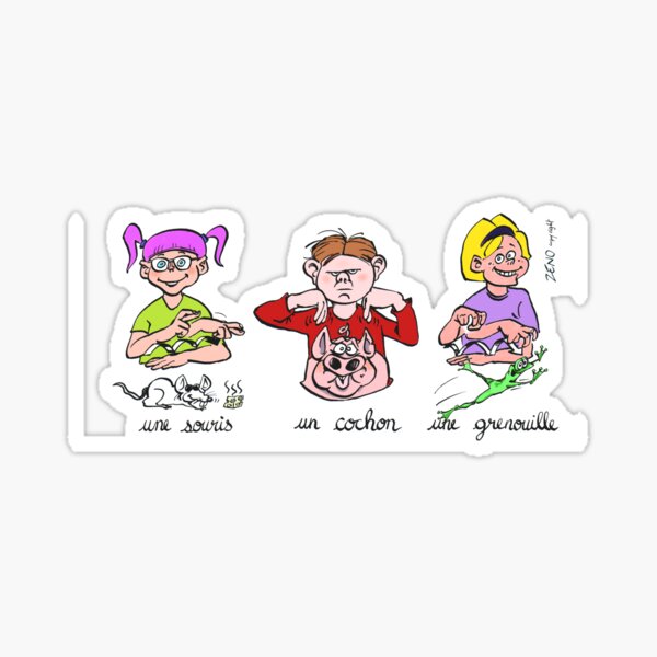 Vista previa del artículo con la obra «taza viaje souris cochon grenouille», diseñado y vendido por zeno-cartoonist.