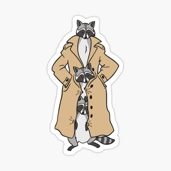 Raccoons in a Trenchcoat by OlegKravets Sticker