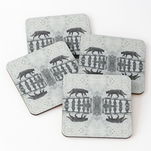 Item preview, Black Cat Fence Walking Grey designed and sold by SpiritGifts.