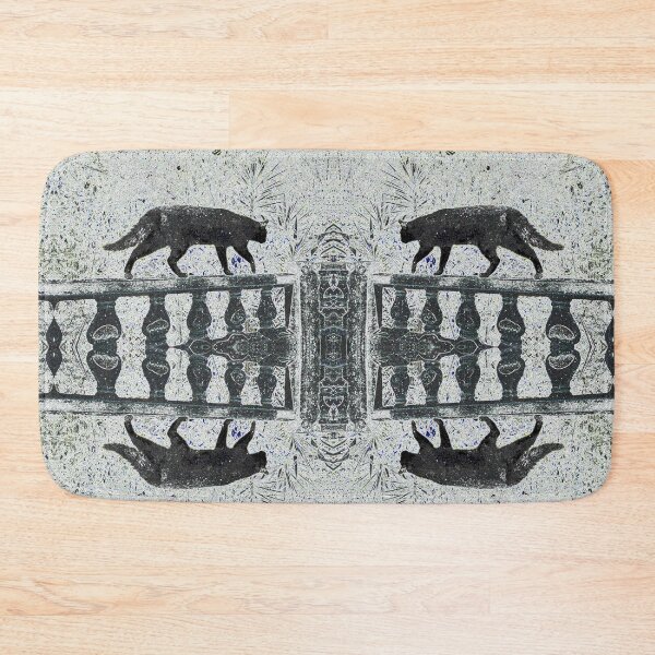 Item preview, Black Cat Fence Walking Grey designed and sold by SpiritGifts.