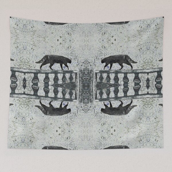 Item preview, Black Cat Fence Walking Grey designed and sold by SpiritGifts.