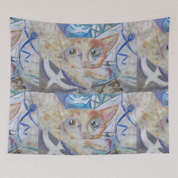 Item preview, cat drawing designed and sold by KNBS.
