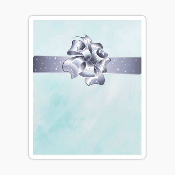 Aqua Silver Ribbon Inspirational Design for Women Gift for Women Wife Girlfriend Daughter  Sticker