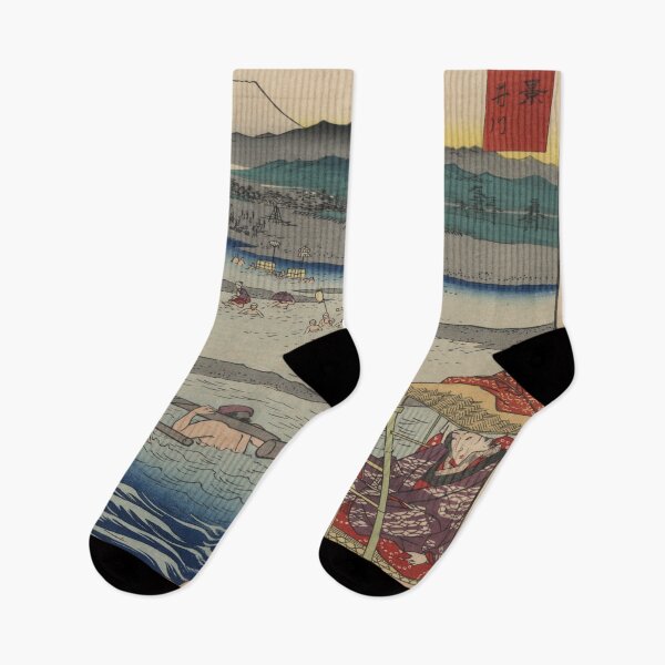 Item preview, Hiroshige's The Ōi River between Suruga and Totomi Provinces designed and sold by mosfunky.