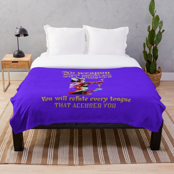 Item preview, Isaiah 54:17 No Weapon will Prosper Merchandise in Dark Yellow Gold on Violet Purple (Excluding T-shirts) designed and sold by oorwinning.