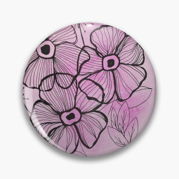 Item preview, Fine line flowers pink designed and sold by Edith Jacobs.