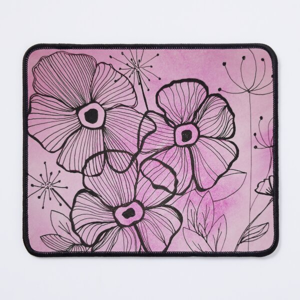 Item preview, Fine line flowers pink designed and sold by Edith Jacobs.