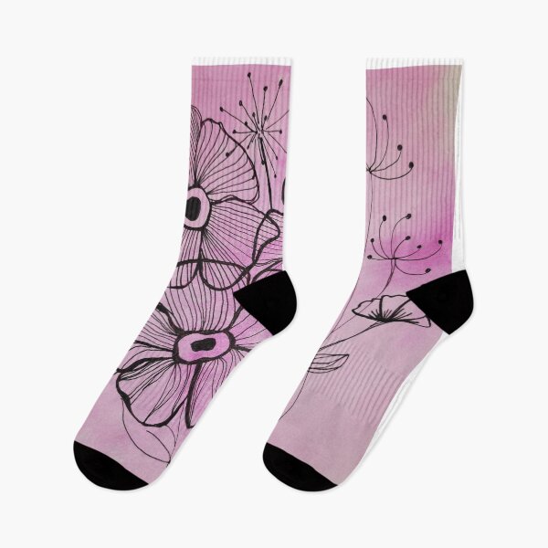 Item preview, Fine line flowers pink designed and sold by Edith Jacobs.