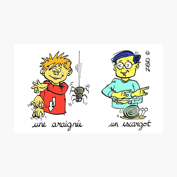 Item preview, mug voyage araignée escargot langue des signes designed and sold by zeno-cartoonist.