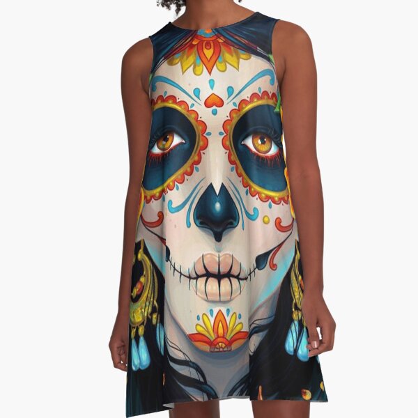 Woman Calavera Catrina A-Line Dress