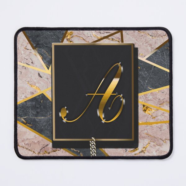 Item preview, Rose Marble Mosaic Golden Glitters Monogram A designed and sold by antarte99.