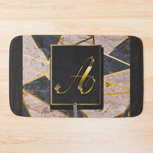 Item preview, Rose Marble Mosaic Golden Glitters Monogram A designed and sold by antarte99.