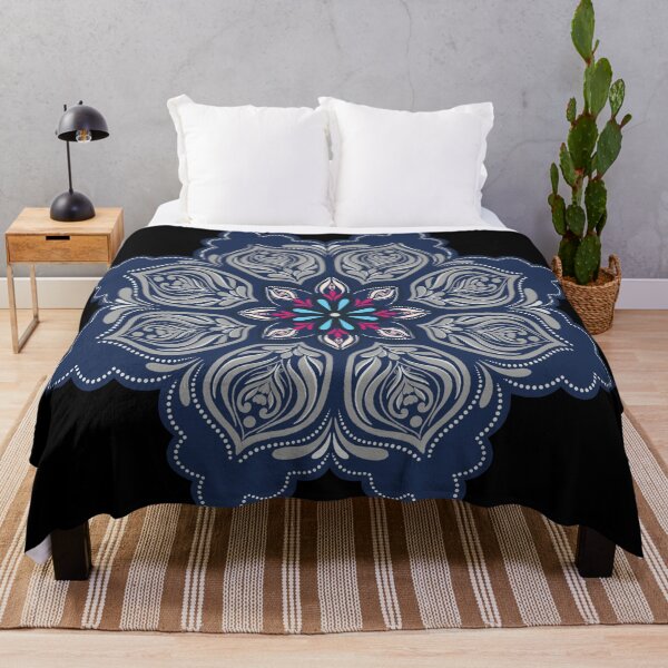 Item preview, Navy Blue Mandala II designed and sold by patternsforsoul.