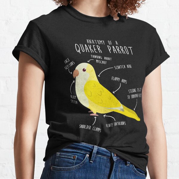 Anatomy of a Lutino Quaker Parrot Classic T-Shirt