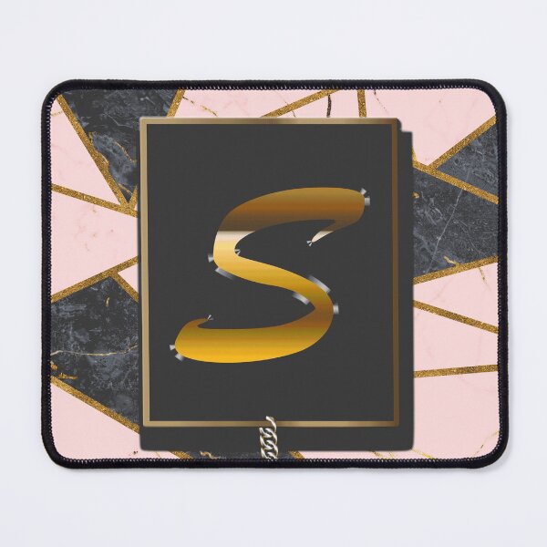 Item preview, Rose Marble Mosaic Golden Glitters Monogram S designed and sold by antarte99.