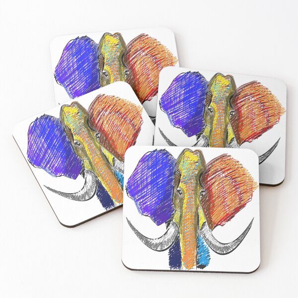 Item preview, aesthetic elephant good luck blue orange designed and sold by ernesleon321.