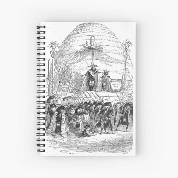 Vintage "Queen Bee" Drawing from Public and private life of animals (1877) Spiral Notebook