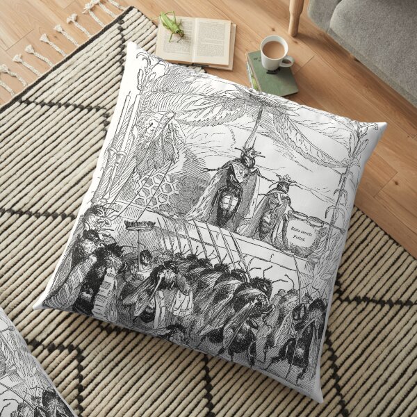 Vintage "Queen Bee" Drawing from Public and private life of animals (1877) Floor Pillow