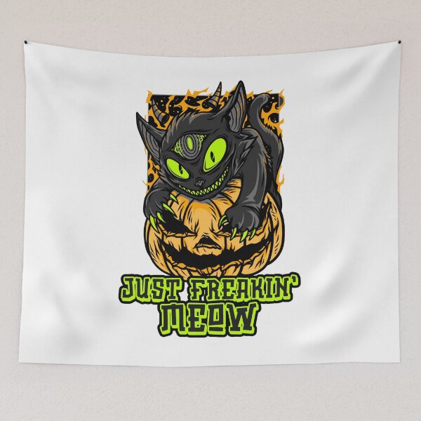 Item preview, Just Freakin Meow Halloween Pumpkin Cat designed and sold by jonrdesign.