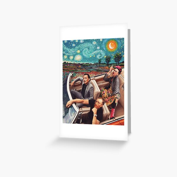 Item preview, Salvador Dali, Vangogh and Frida on a road designed and sold by AllUniverse.
