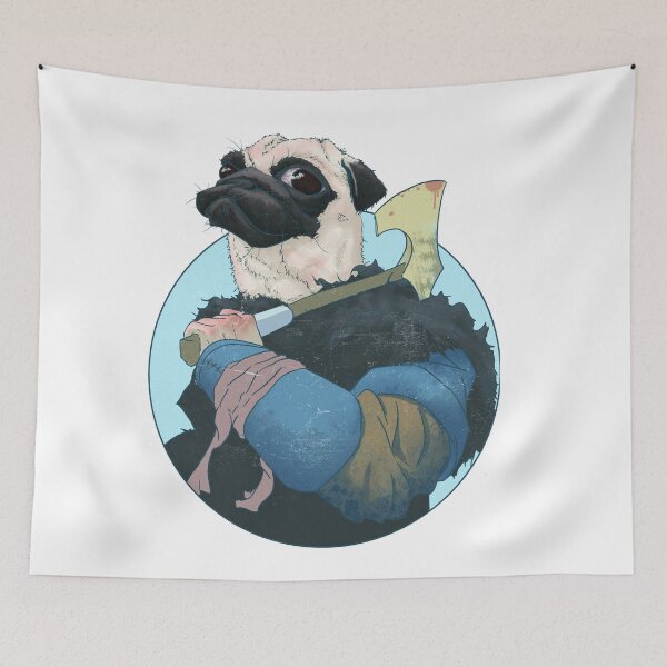 Item preview, Viking Pug Dog with an Axe designed and sold by animalartium.